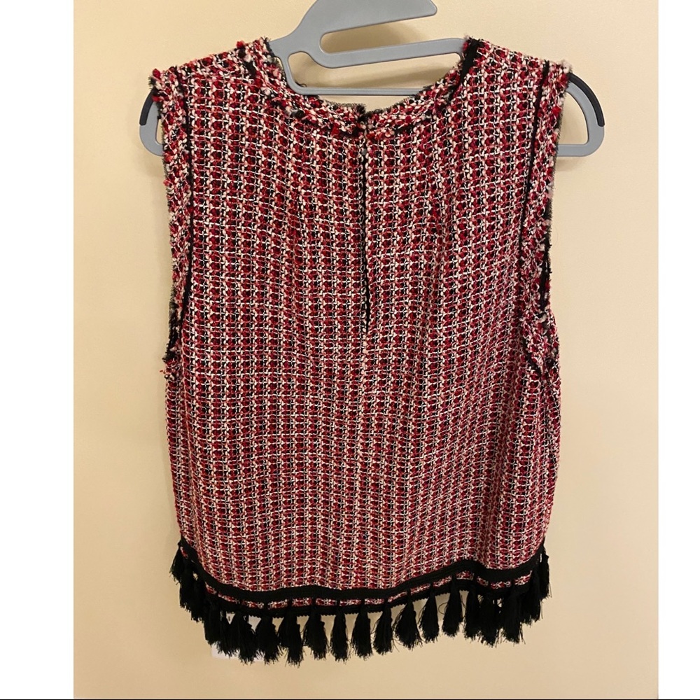 Zara Tweed Sleeveless Shirt! Size L!! - Picture 2 of 3